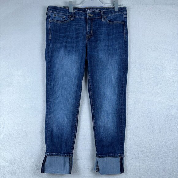 Gap Straight Leg Jeans Rolled Cuffed Hem Medium Wash Womens Blue Size 10/30R - Picture 1 of 11